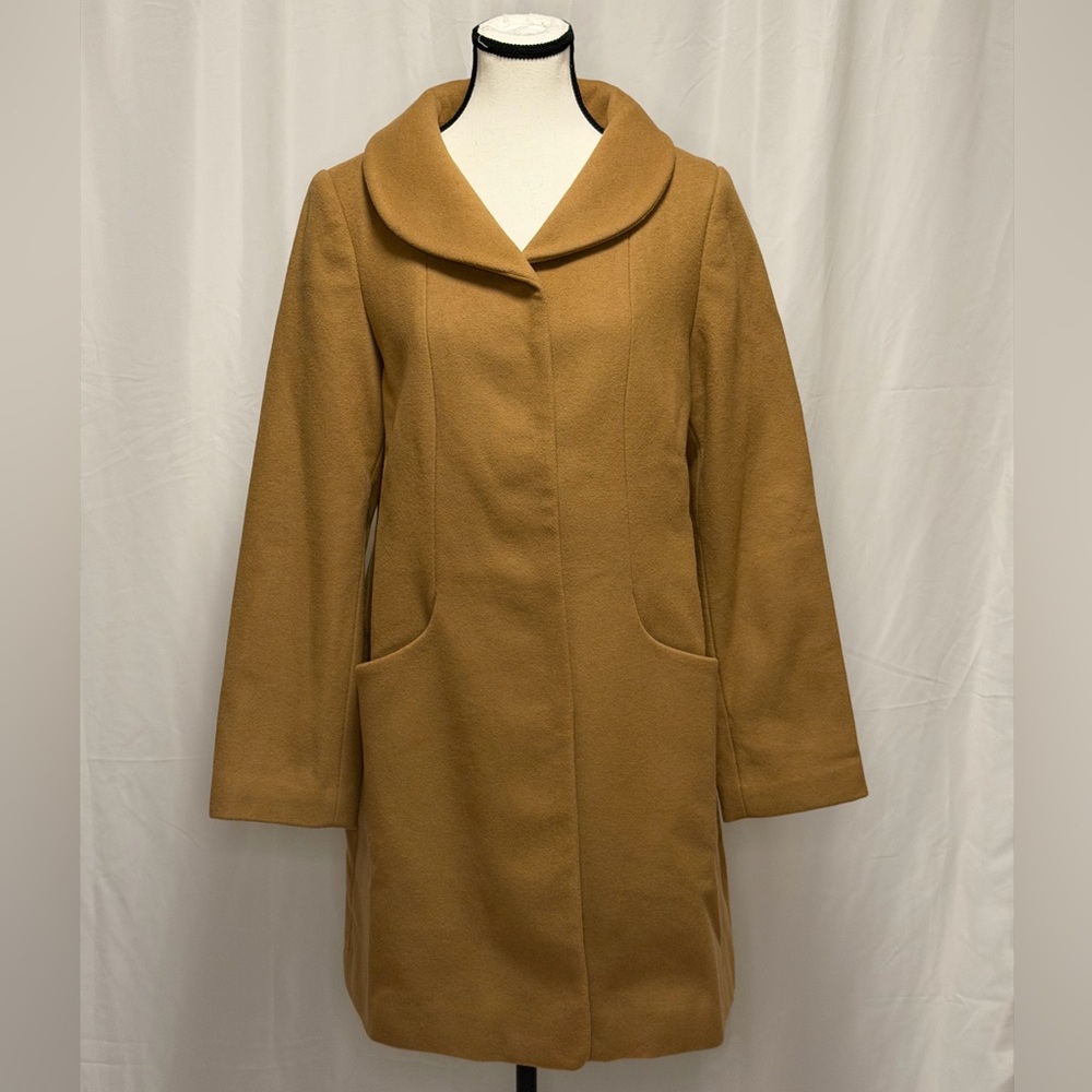 Quince Classic Wool Italian Wool Cocoon Coat Caramel NWOT M